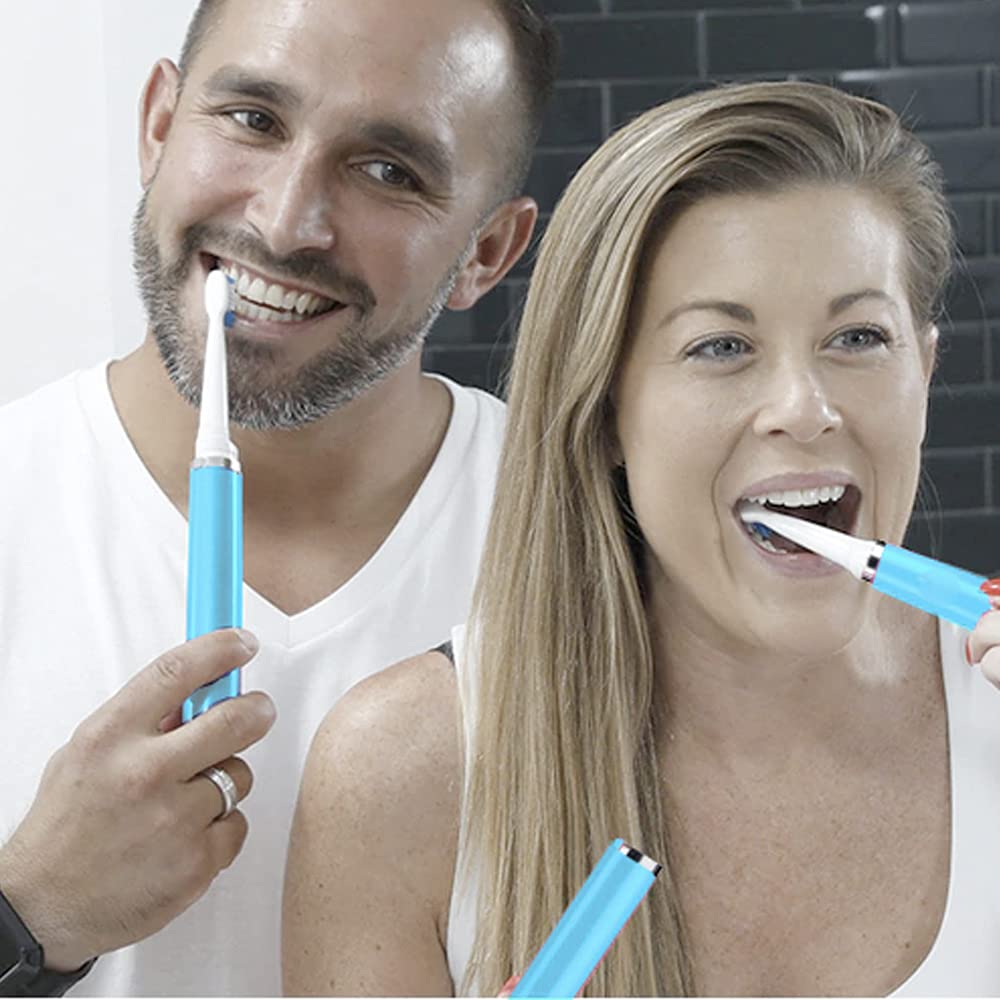 Pop Sonic Ultimate Pro Rechargeable Toothbrush (Hawaiian Blue) - 40,000 Strokes/Min - Long-Lasting Nylon Bristles - Teens & Adults with Quadrant Pacer & Timer