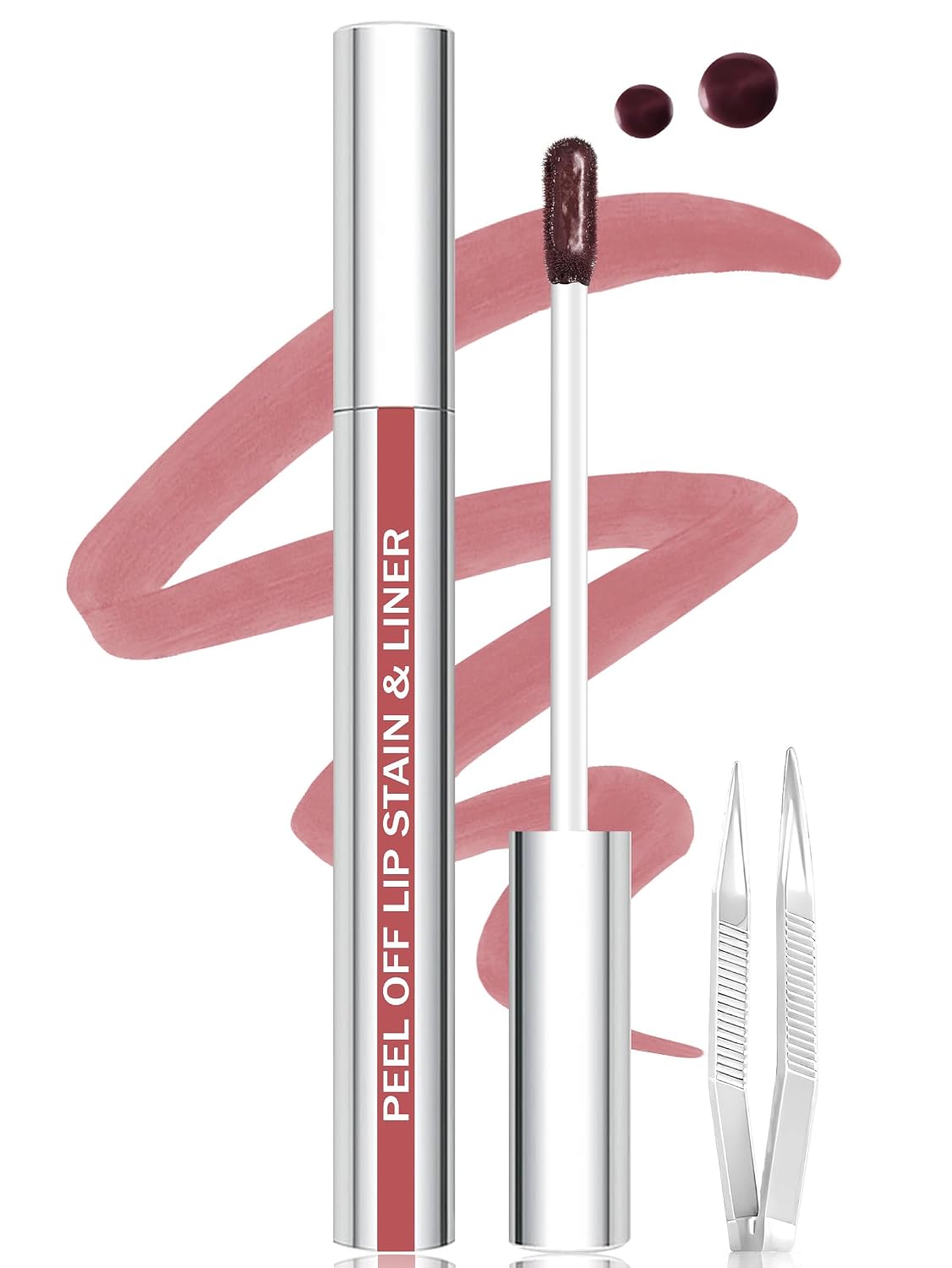 Lip Stain - Long Lasting Matte Lip Tint Tattoo | Waterproof, Highly Pigmented Color in Nude Pink