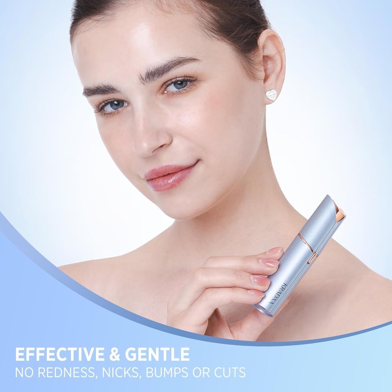 Facial Hair Removal for Women: Electric Face Razor with LED Light - Painless & Instant Results Mini Shaver for Travel & Home Use