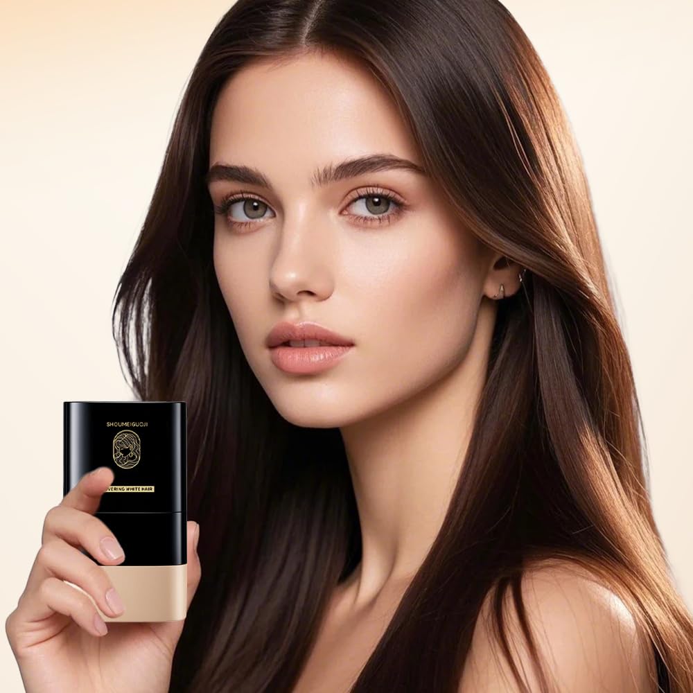 2-in-1 Hair Color Stick & Comb - Waterproof, Sweat-Proof Instant Root Touch Up for Gray Hair - Safe for Women & Men (black)