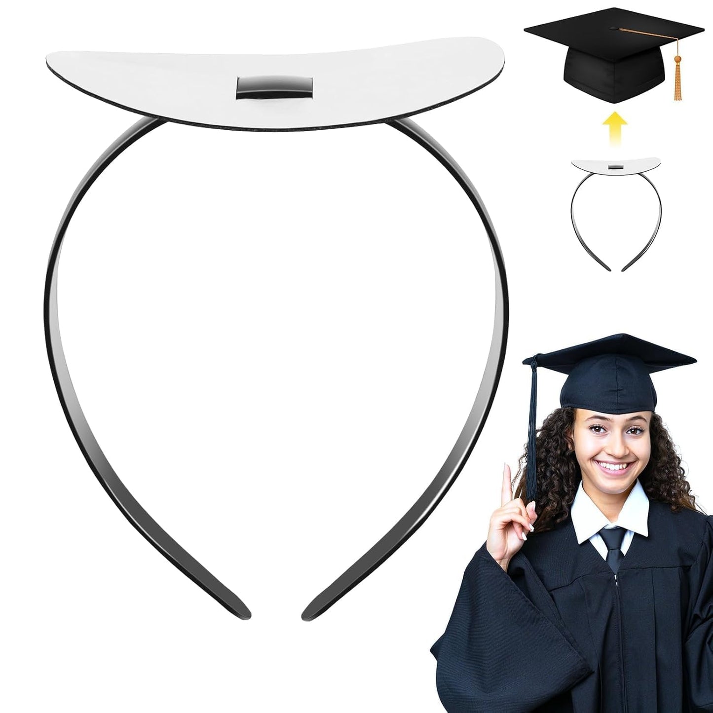 Graduation Cap Headbands - 2 PCS Adhesive Felt Hair Bands | Perfect Hat Accessories for Graduates