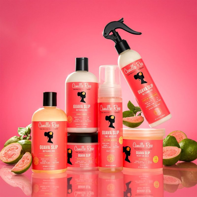 Camille Rose Guava Slip Detangling Leave In Conditioner, with Guava, Kakadu Plum and Aloe Leaf Juice to Detangle and Soften, for All Hair Textures, 8 fl oz 2 Pack