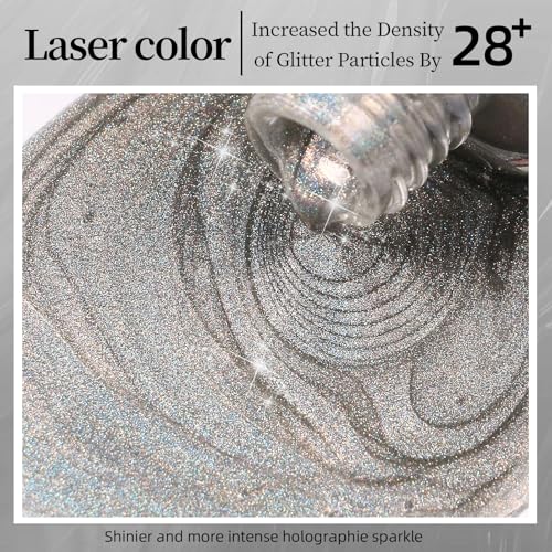 Holographic Glitter Nail Polish 10ml - Iridescent Chrome Effect for Women