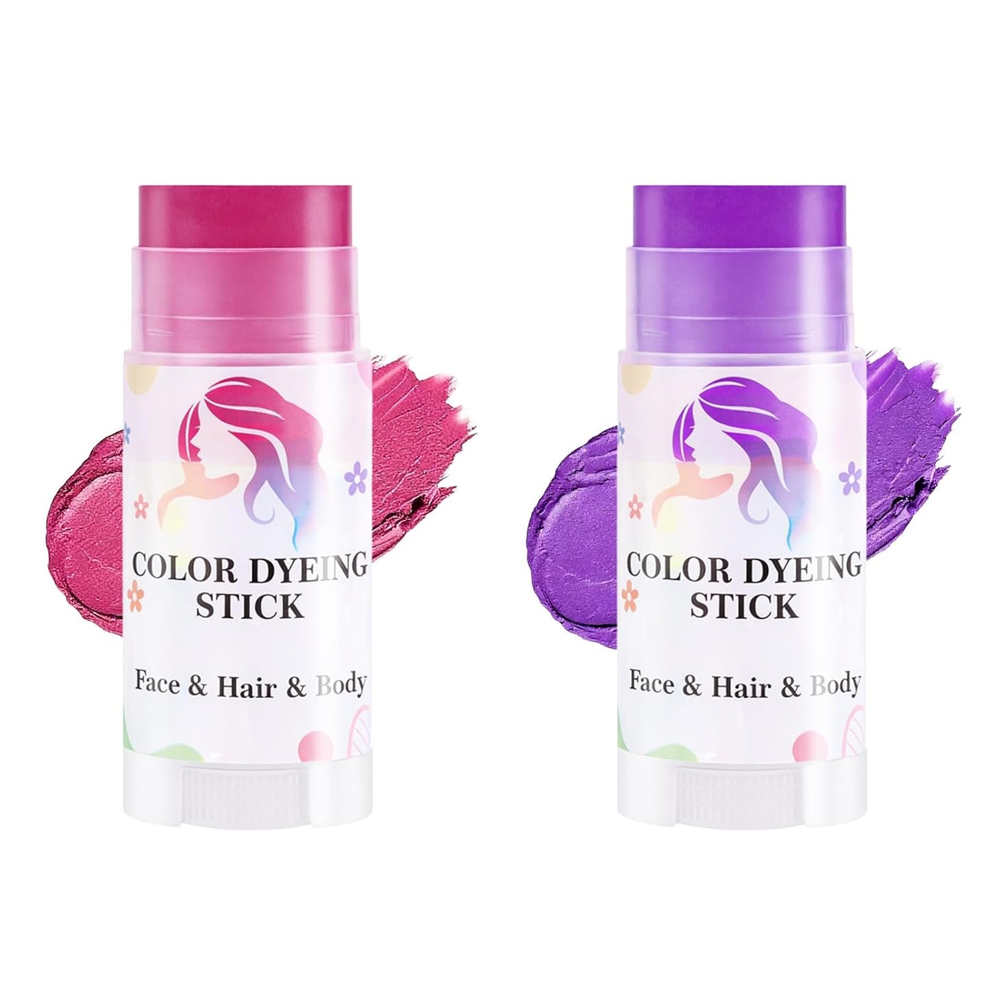 Red Temporary Hair Color Sticks - Washable Waterproof Hair Dye Chalk | Multi-Purpose Face & Body Paint for Festivals & Parties
