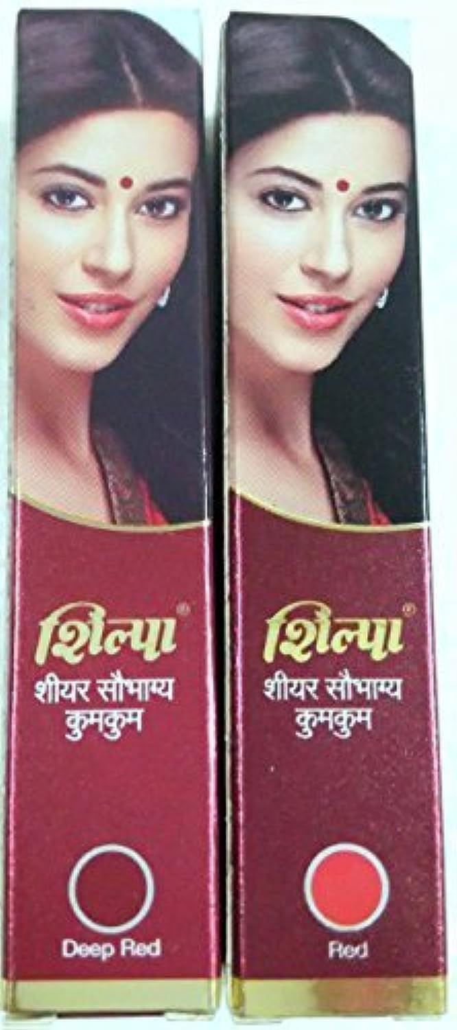 Shilpa Sheer Saubhagya Kumkum India Traditional 2 Shades - Red & Deep Red Liquid Bindi - Dermatologically Tested by Shilpa Sheer Saubhagya Kumkum