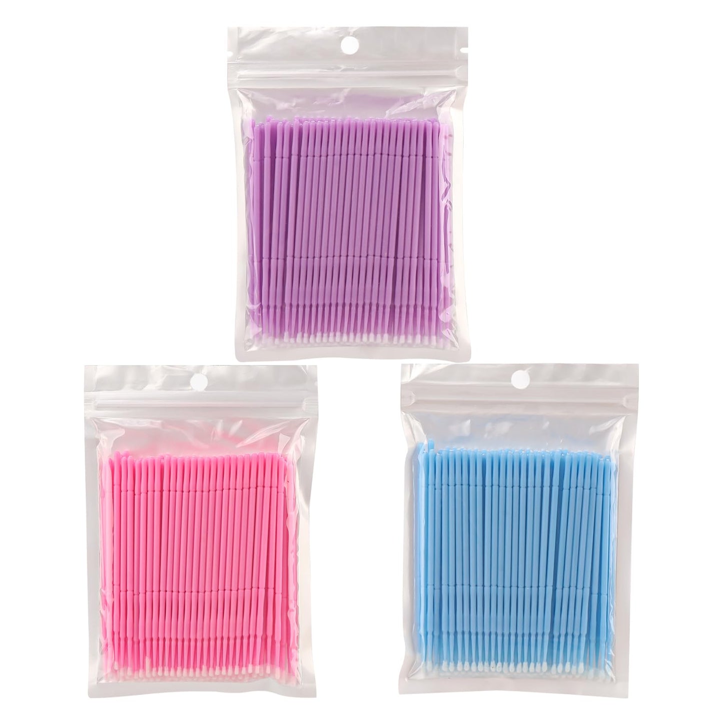 300 Pcs Disposable Micro Applicator Brush, Micro Swabs, Eye Lashes Mascara Wands for Eyelash Extension(mixed 3 color)