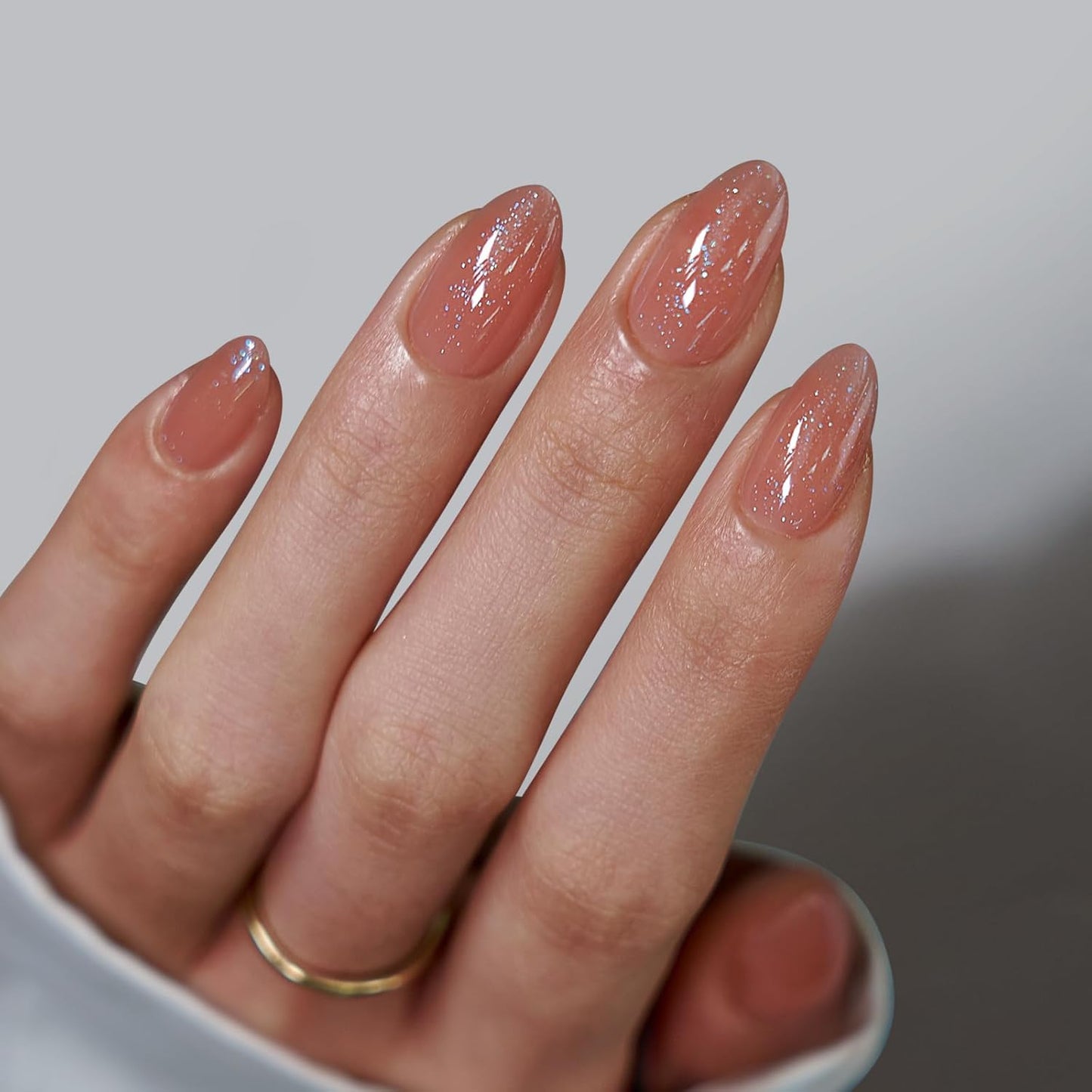 Press On Nails - Chrome Cat Eye Almond Design | 32 Piece Soft Gel Nail Kit in 16 Sizes