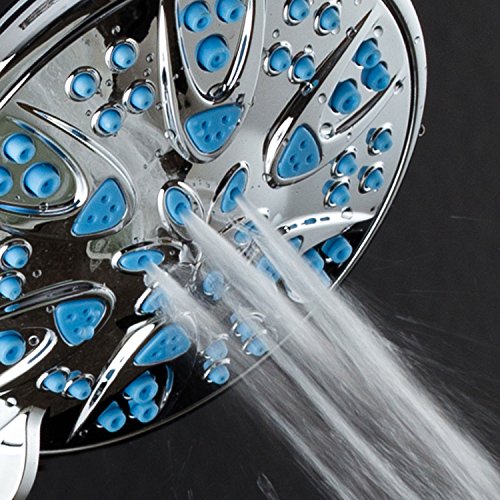 AquaDance Antimicrobial 6-Setting High-Pressure Shower Head - Mold & Bacteria Protection, Chrome