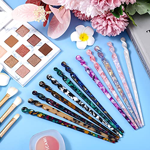 12-Piece Acetate Hair Stick Set - Tortoise Shell Hairpins for Updos