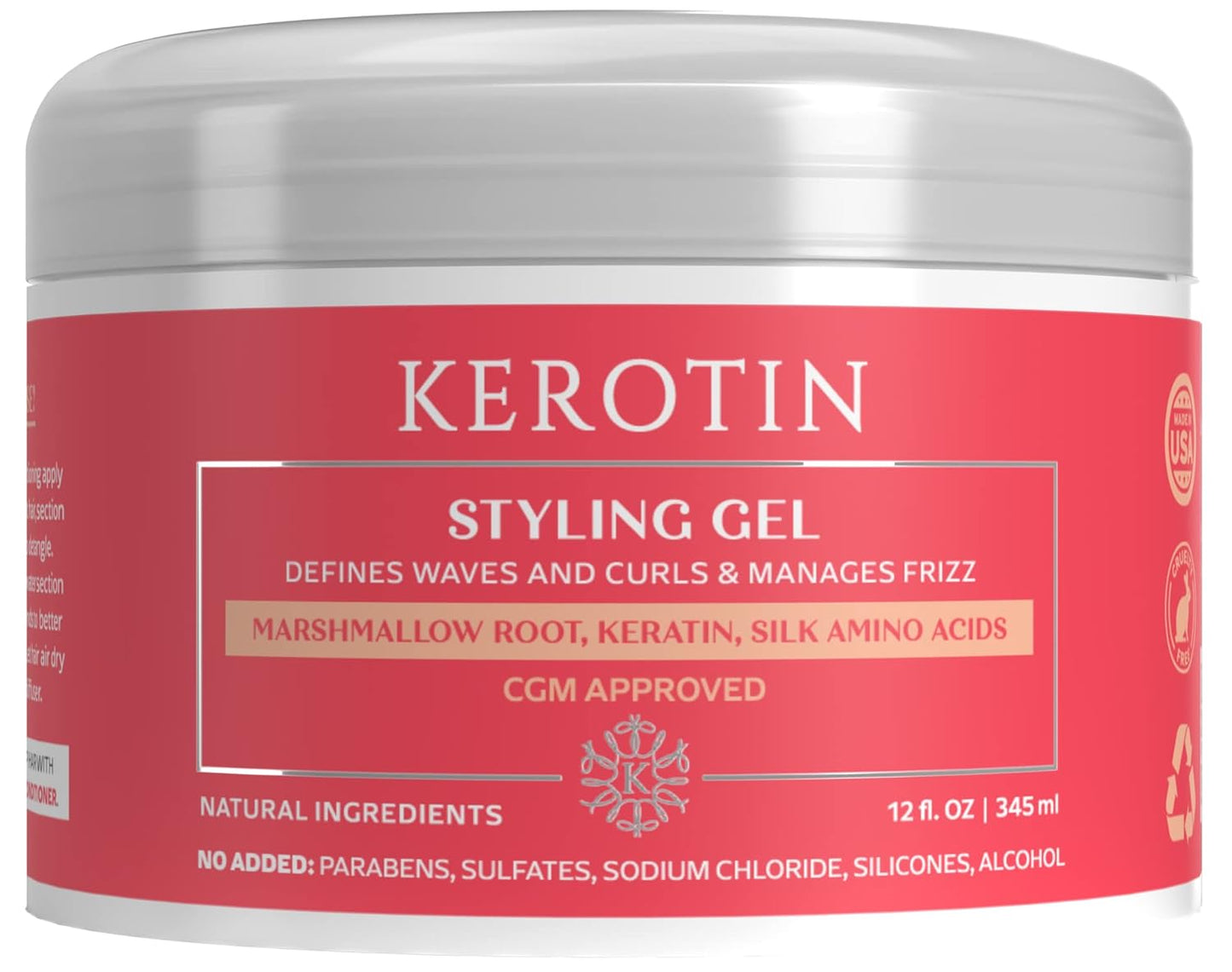 Curly Hair Detangler - Kerotin Curly Hair Products for Easy Styling | 8 oz