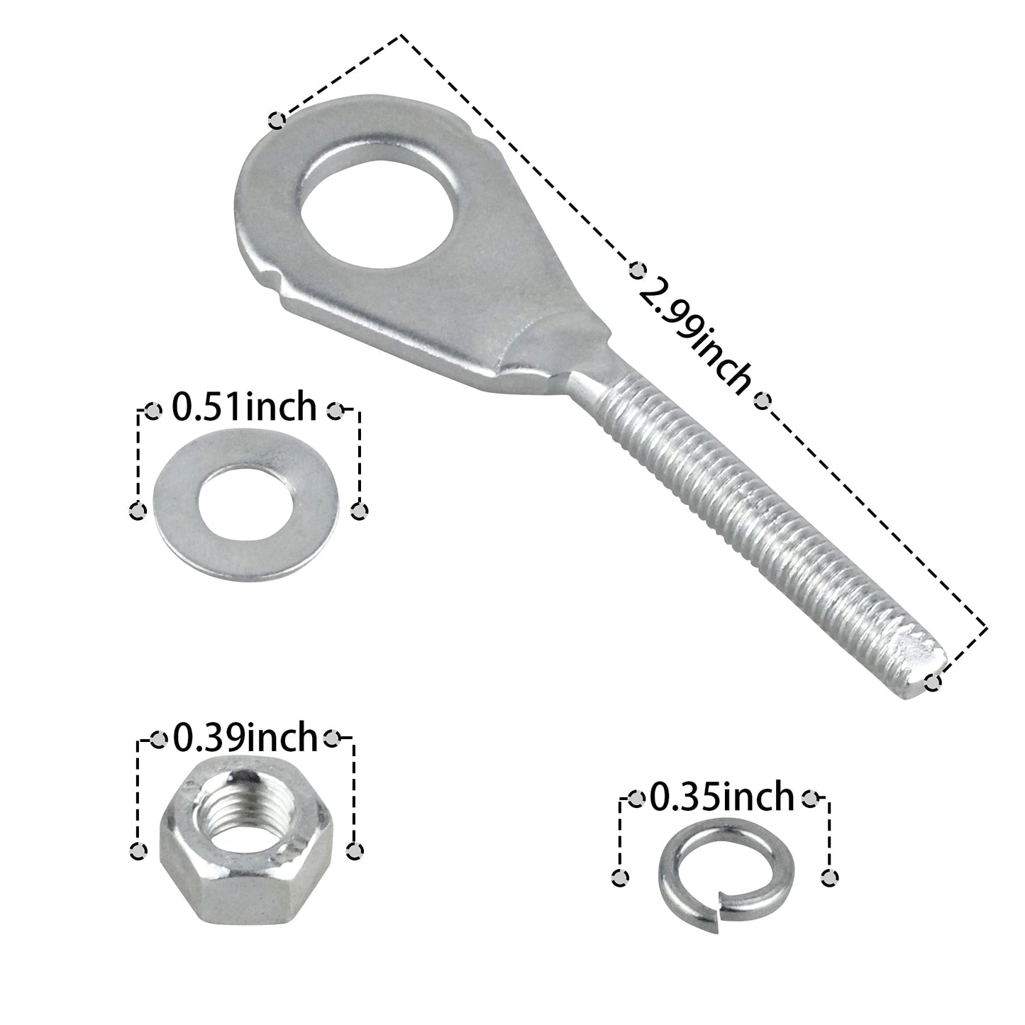NTHREEAUTO Motorcycle Chain Adjuster Tensioner Metal Chain Axle Adjusters Compatible with Honda CT70 XR70R CRF50F C70 CRF100F CRF70F CRF80F XR75 XR80 XR100 (80MM)