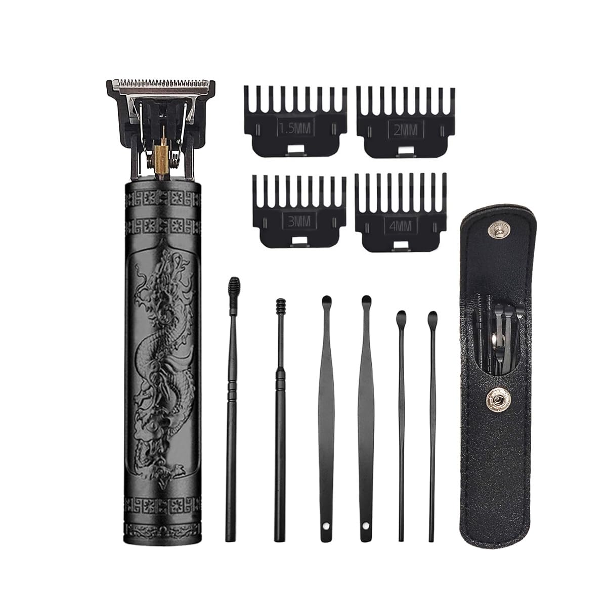 Hair Clippers for Men, Cordless Hair Clippers, Travel Small Hair Clippers 5.7" Hair Trimmer Classical Sculpting Styling Rechargeable Hair Remover with 6 Pieces Earpick (Black)