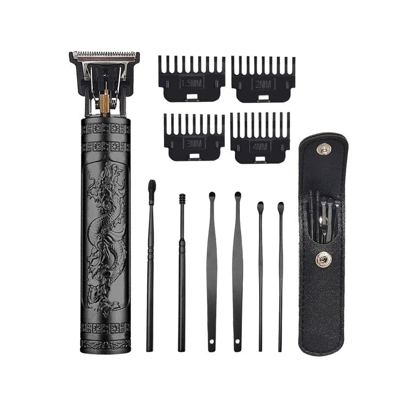Hair Clippers for Men, Cordless Hair Clippers, Travel Small Hair Clippers 5.7" Hair Trimmer Classical Sculpting Styling Rechargeable Hair Remover with 6 Pieces Earpick (Black)