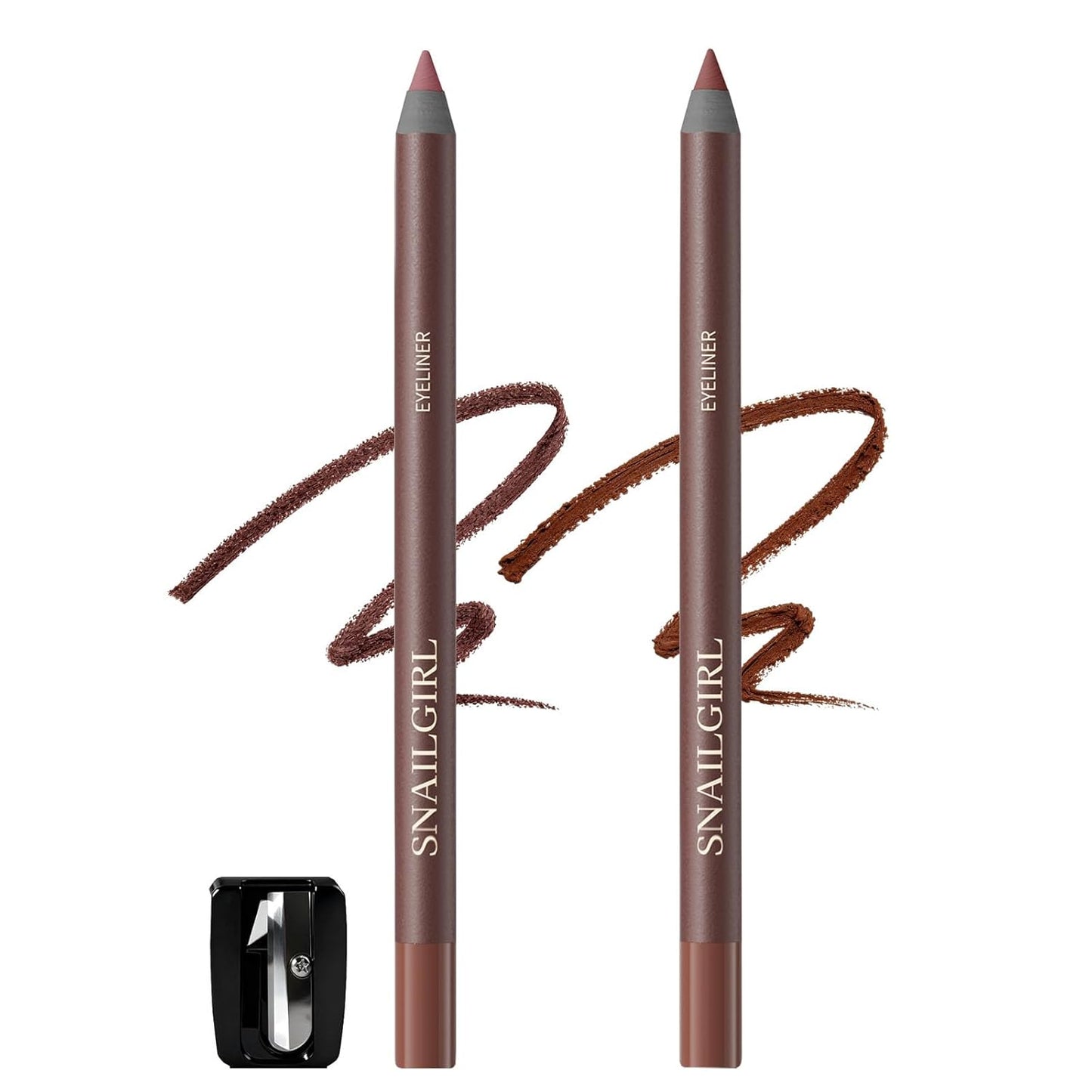 Plum & Chocolate Gel Eyeliner Pencil Set - Smooth Glide, Waterproof, Long-Lasting | Ideal for Mature Eyes