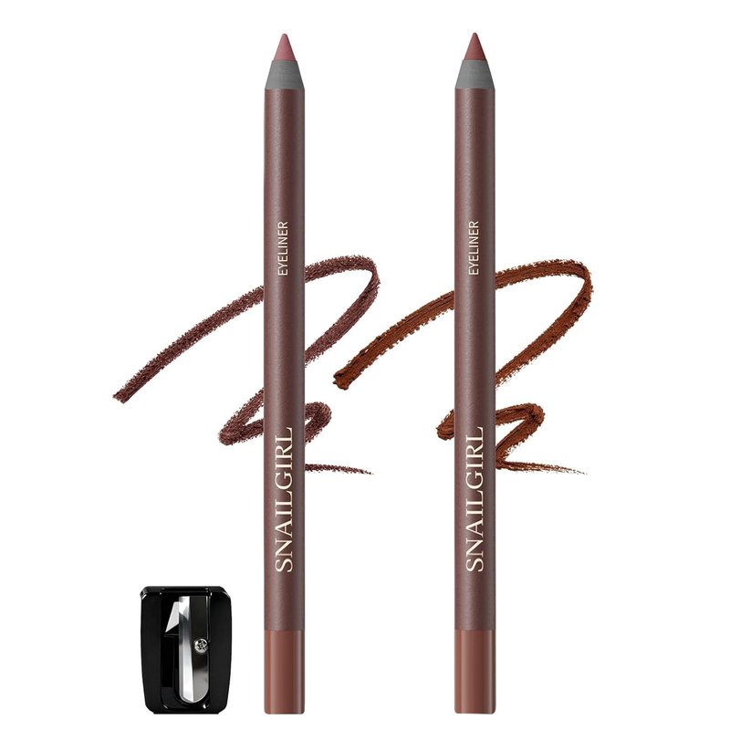 Plum & Chocolate Gel Eyeliner Pencil Set - Smooth Glide, Waterproof, Long-Lasting | Ideal for Mature Eyes