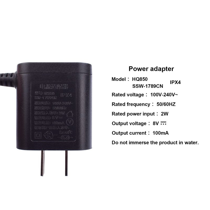 8V Replacement HQ850 One blade Shaver Charger Compatible with Philips OneBlade QP2530 QP2630 Trimmer Replacement Power Supply Cord