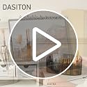 DASITON 5-Slot Acrylic Makeup Brush Holder - Vintage Striped Vanity Organizer