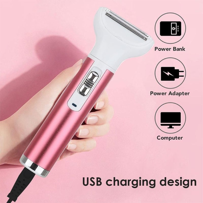 5-in-1 for Women Electric Shaver, Wet & Dry Electric Razor for Face, Nose, Legs and Under(Gray)