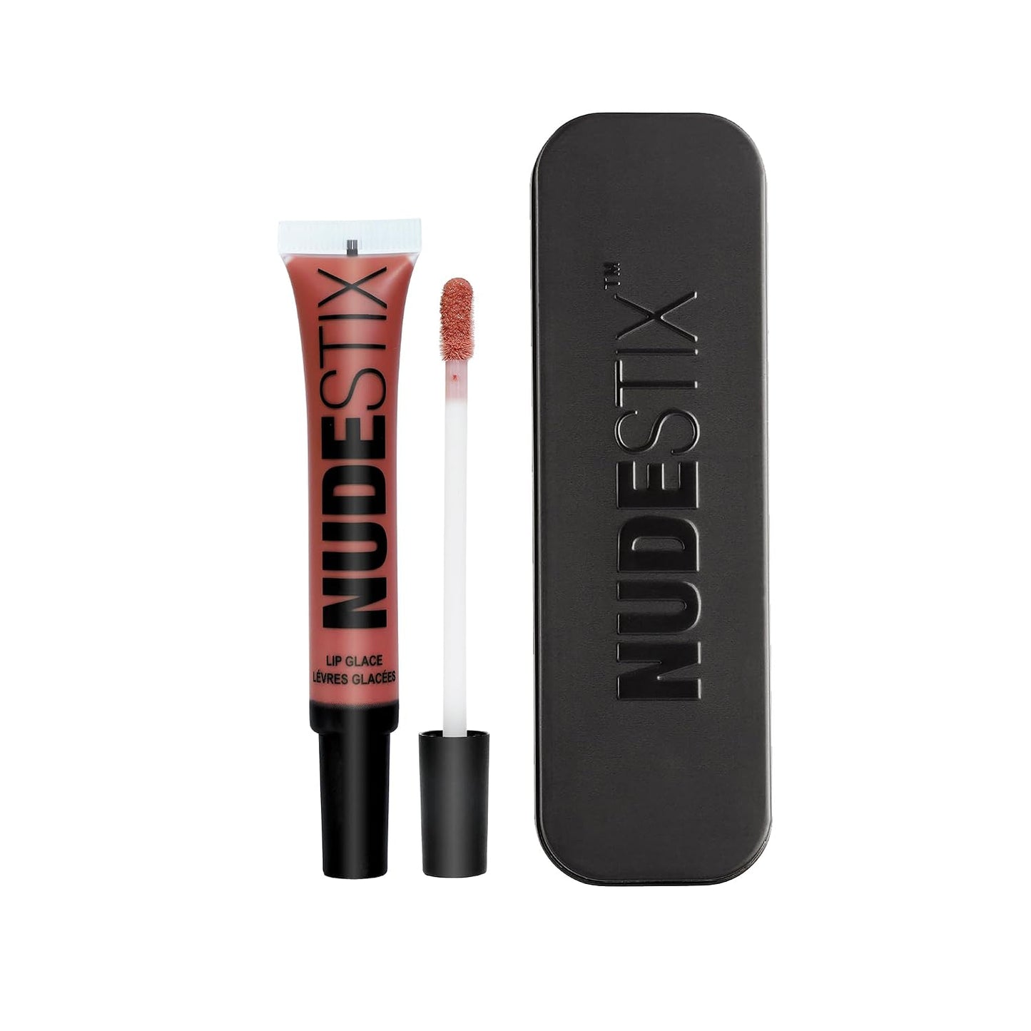 Nudestix Lip Glace - Hydrating Tinted Lip Gloss with Volumizing Peptides for Plump Shine | Vegan & Clean Formula