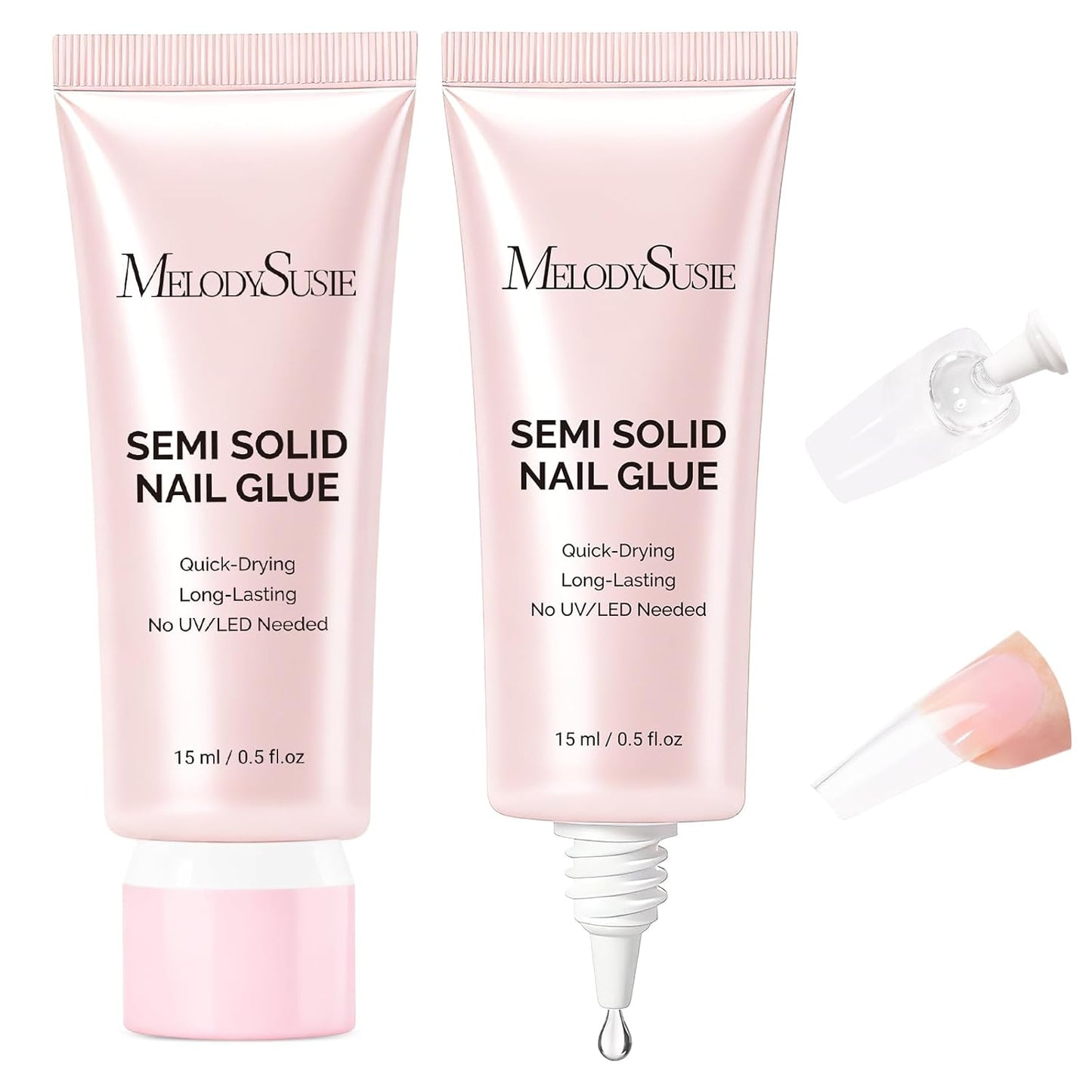 MelodySusie Nail Glue - Super Strong Quick-Drying Gel for Acrylic & Press-On Nails | 6 Pcs