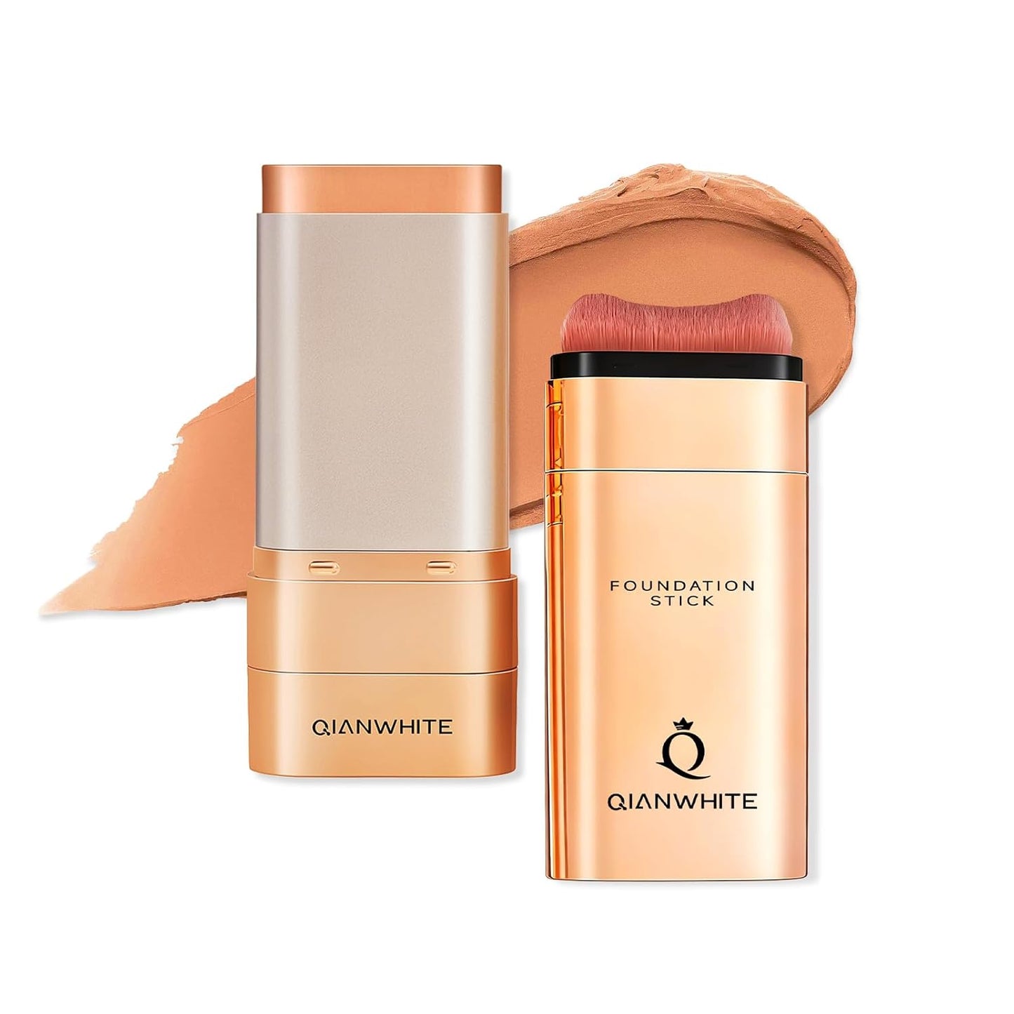 Korean Foundation Stick for Mature Skin - Buildable Light to Medium Coverage, Dual-Ended with Brush | Natural Dewy Finish