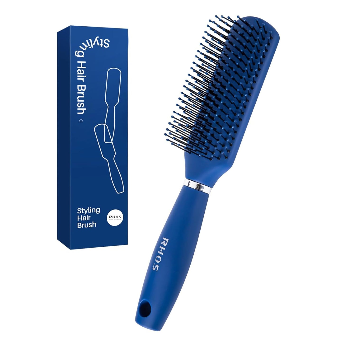 Hair Brush for Men - Detangler Styling Brush with Nylon Bristles | Gray, Ideal for Wet & Dry Hair