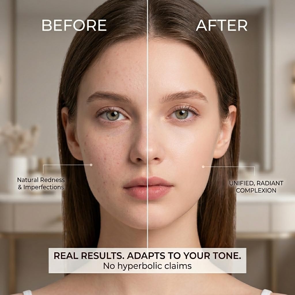 Color Changing Foundation - Hydrating Skin-Matching Makeup for Mature Skin | Conceals Fine Lines & Wrinkles, 30ml x 2