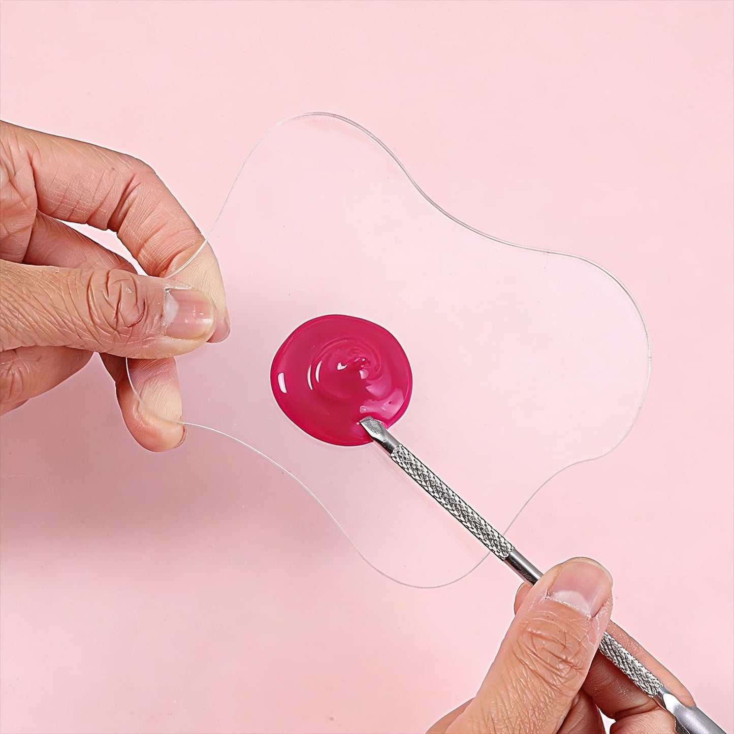 QFGasre Nail Art Palette Nail Polish Palette Nails Painting Mixed Color Pallet Acrylic Makeup Mixing Plate Cosmetic Mixing Tools for Nails Art Transparent Manicure Tray for Beauty Salon