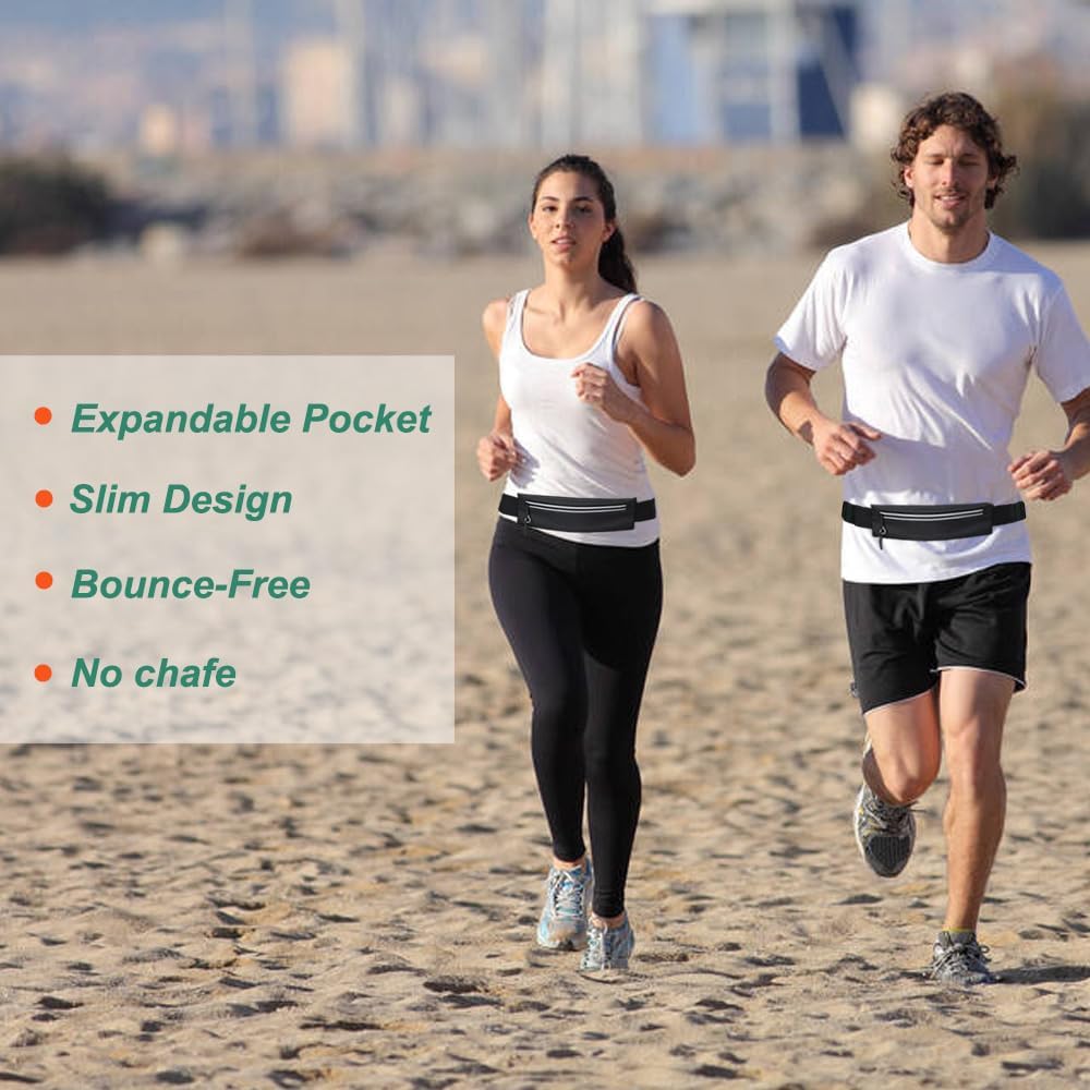 Slim Running Belt Fanny Pack | Phone Holder for Men & Women - Adjustable Waist Pack for Workouts, Fits All Phones