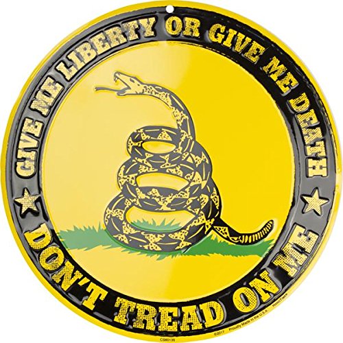 Don't Tread on Me 12-Inch Round Aluminum Sign - Made in USA