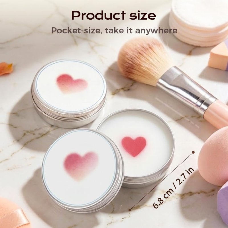Makeup Brush Cleaner Soap - 2-in-1 Solid Balm with Silicone Cleaning Pad | Deep Clean Waterproof Makeup for All Brushes & Sponges (Heart 100g)