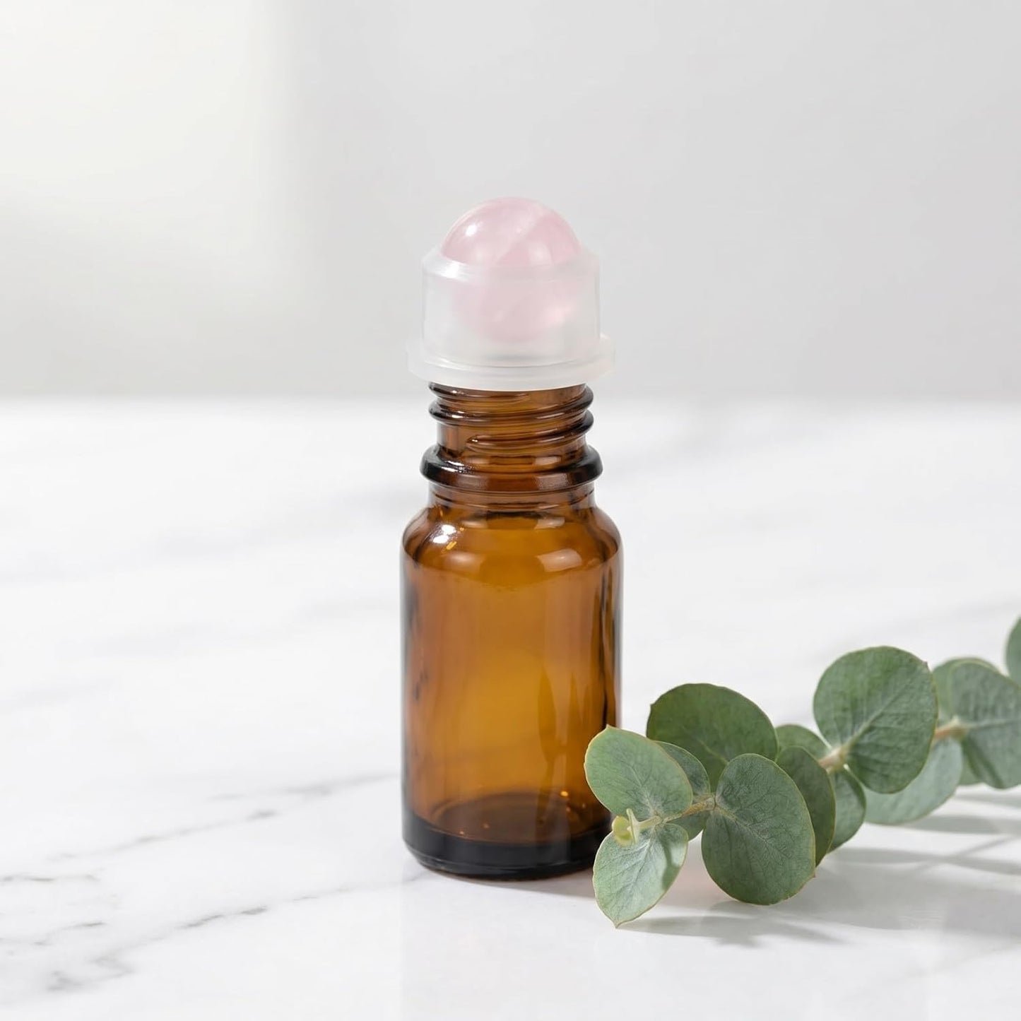 Essential Oil Roller Ball Tops - 9Pcs Replacement Rollers with Rose Quartz Applicator for 10ml Bottles | Aromatherapy DIY Blends