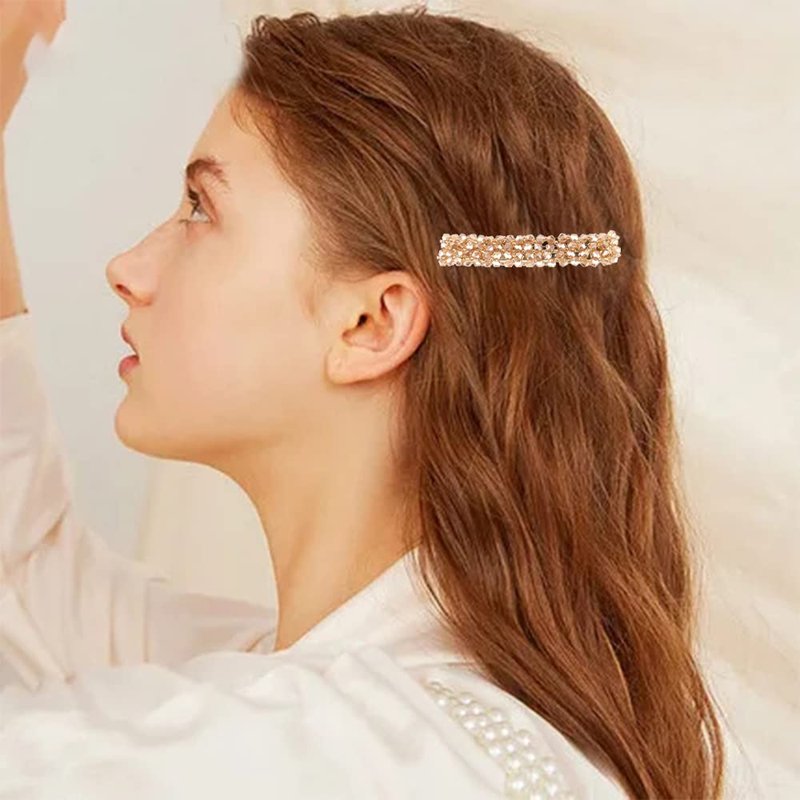 VinBee Crystal Hair Barrettes for Women, Cute Rhinestone Hair Clips Accessories,Fashion Rhinestone HairPins Bobby Pins for Women and Girls Gift -7 Colors