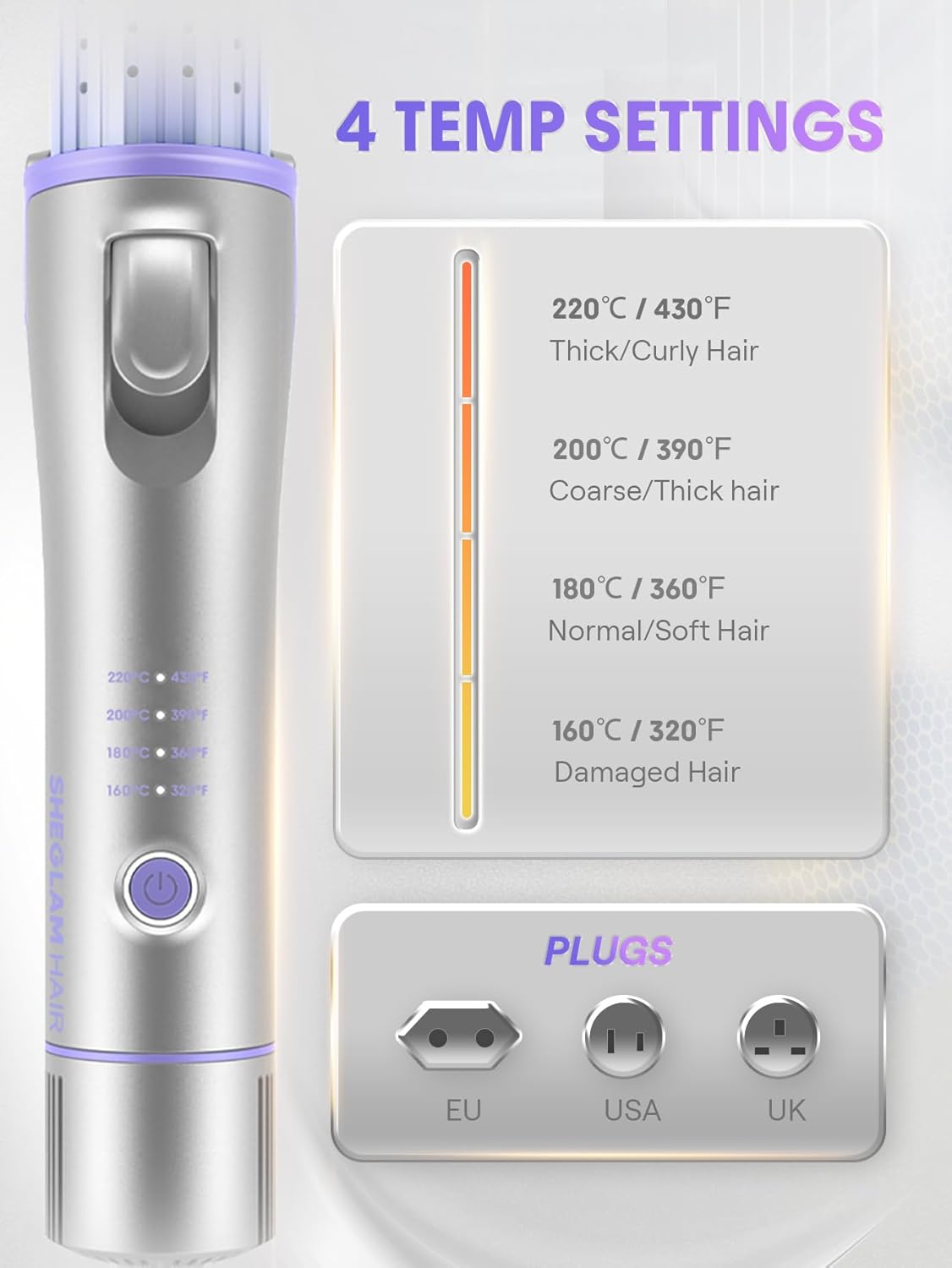 Manual Airflow Styler Curling Iron - 2 in 1 Hair Straightener & Curler with Anti-Scald Technology | 1 Inch, 360° Cool Air Lock