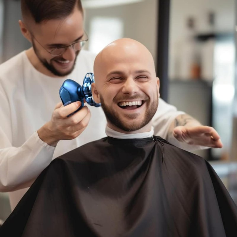 Head Shaver for Bald Men - 5-in-1 Electric Razor with IPX7 Waterproof Design | Turbo Speed & Precision Blades - Dark Blue