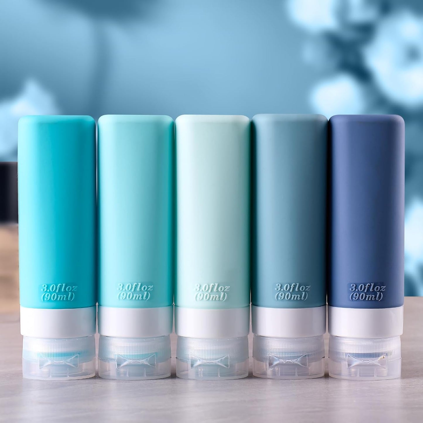 Travel Bottles for Toiletries - TSA Approved 3oz Silicone Squeezable Tubes | BPA Free Leak Proof Travel Essentials