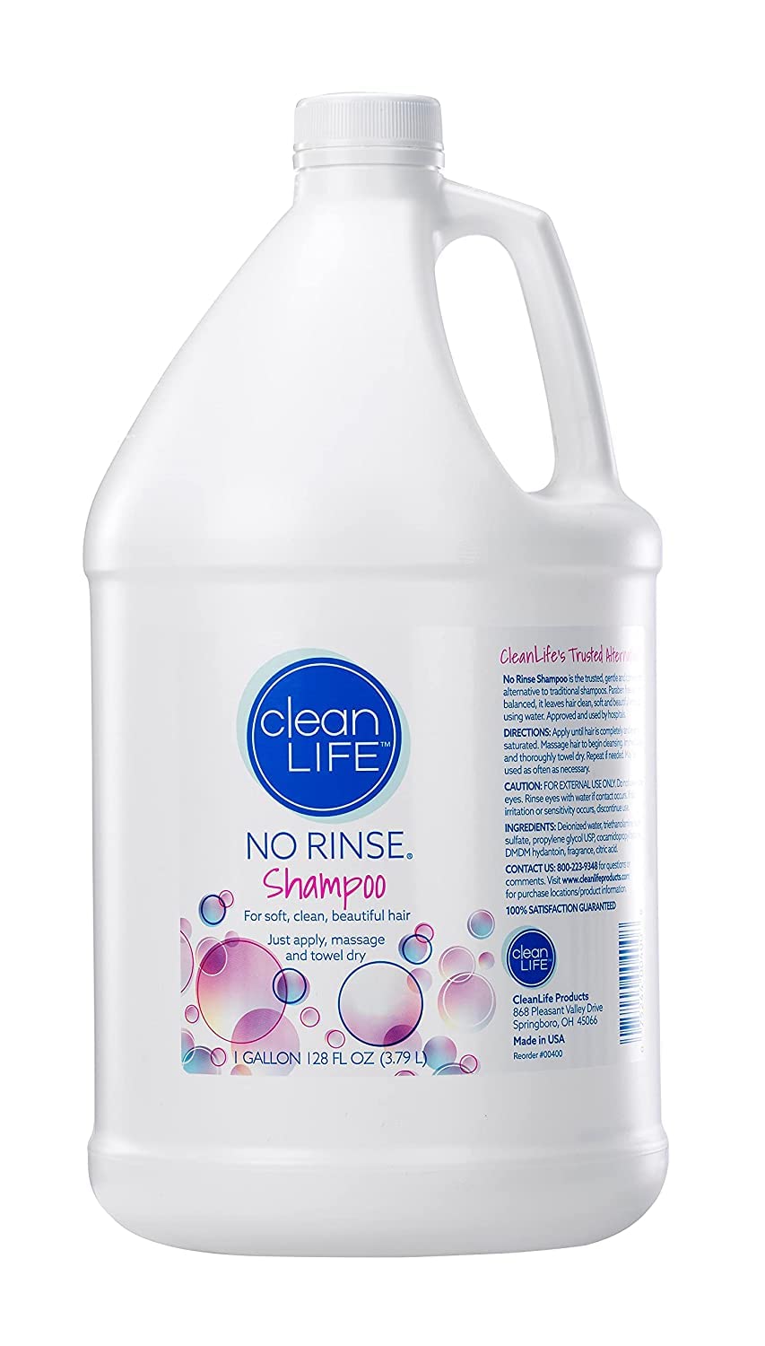 No-Rinse Shampoo | Waterless Quick Foaming Formula for Surgery Recovery & Camping - 8 fl oz - Made in USA
