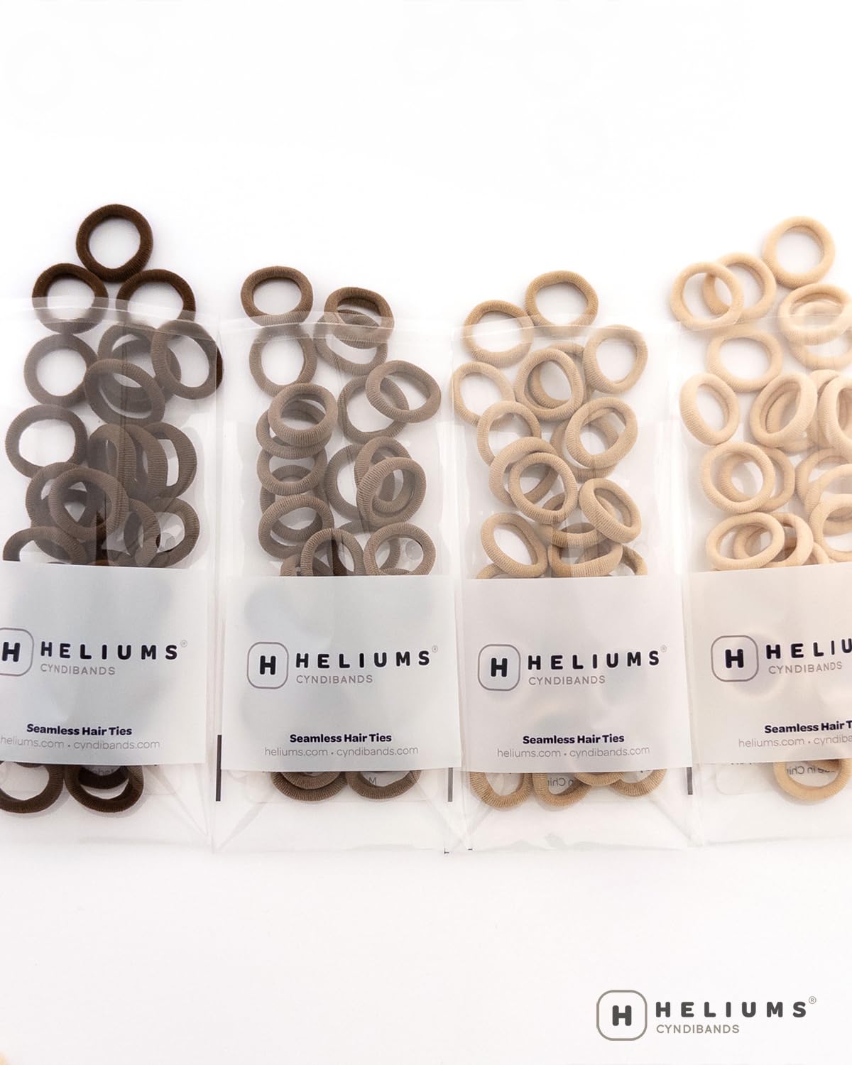 Heliums Extra Small Hair Ties No Damage - Mini 0.7 Inch Tiny Soft Seamless Hair Bands for Toddlers, Braids, Kids Ponytails- 40 Count