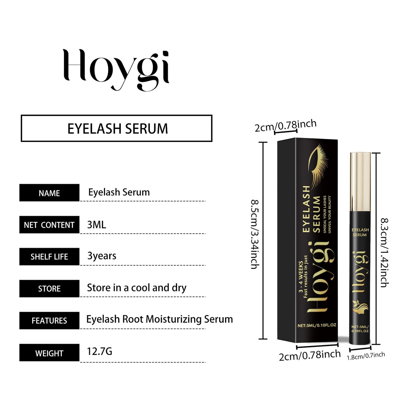 Eyelash Serum for Growth, Beauty Enhancement, Eyelash Growth Serum, Gentle & Moisturizing, Natural Curl, Eyelash Serum for Natural Lashes and Eyebrows