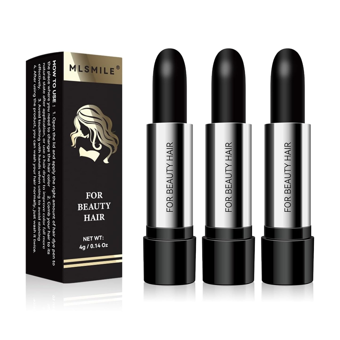 Hair Color Touch-Up Stick - Long-Lasting Dark Brown Hair Dye Pen for Gray Coverage | 3PCS Compact Set