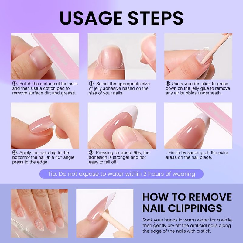 Chrome Nude Press On Nails - Short Almond Acrylic Jelly Ombre Design | Reusable Salon-Quality Stick-On Kit for Women