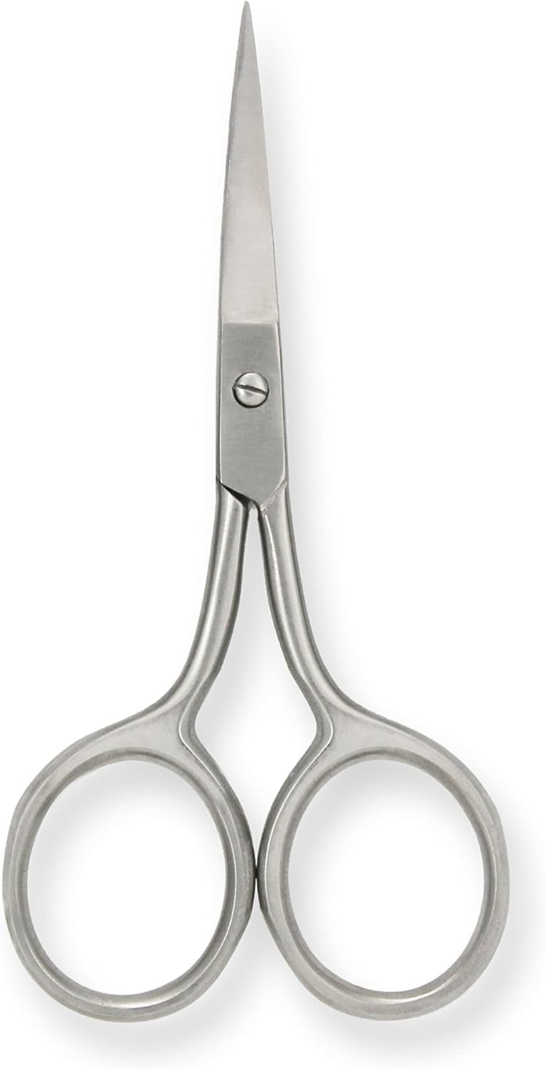 Eyebrow Grooming Kit - 4-Piece Set with Scissors, Tweezers & Spoolie Brush | Black