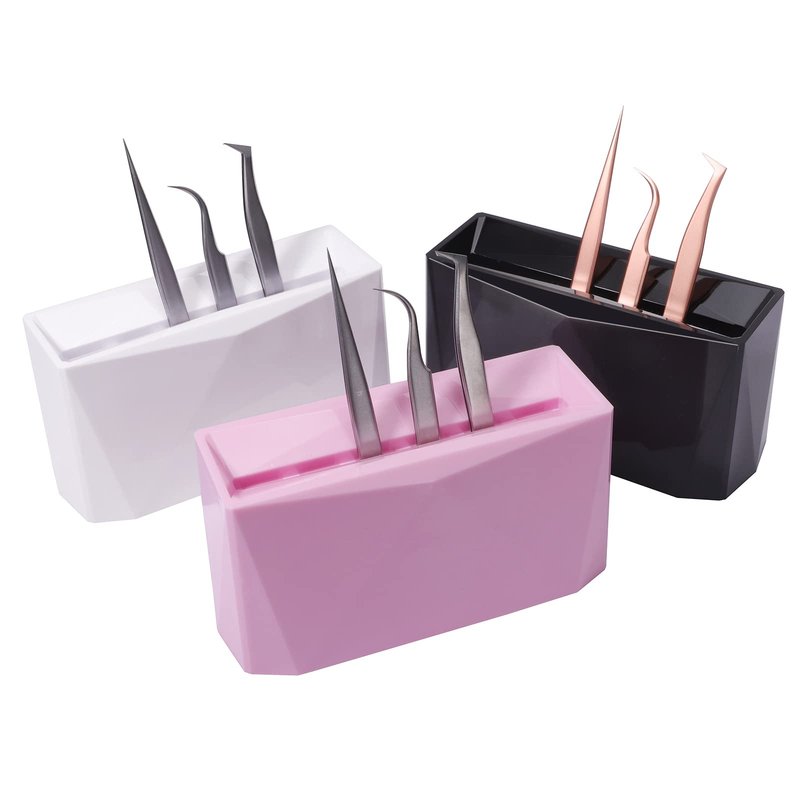 Pretty memory Lash Extension Supplies Tweezer Holder 6 PCS Tweezers Shelf Holder Eyelash Extension Supplies Display Organizer Storage Makeup Accessories Tools, White