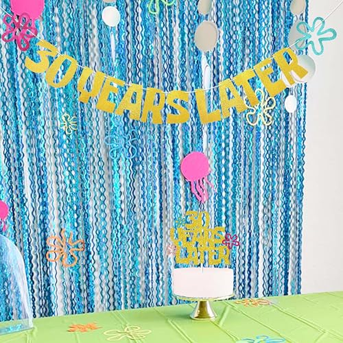30th Birthday Party Supplies - Glitter Banner & Cake Topper