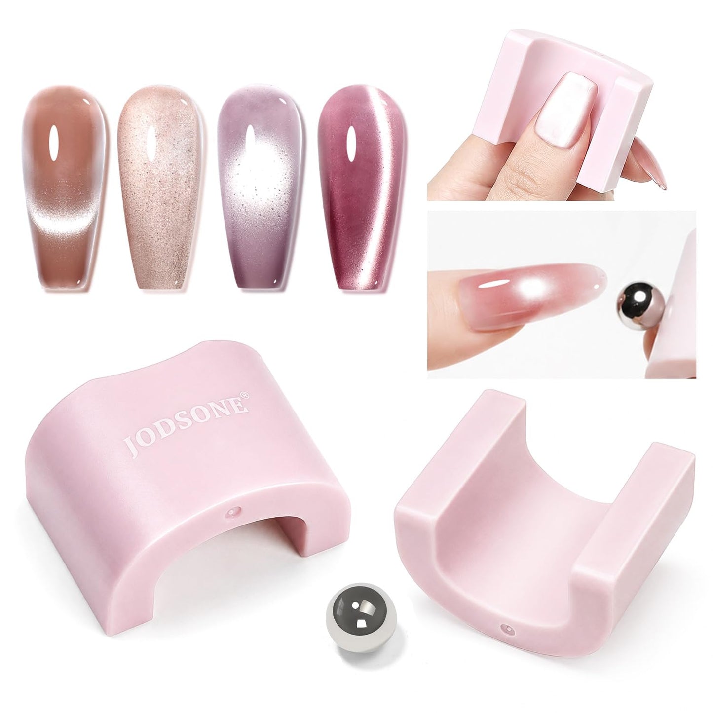 JODSONE 3-in-1 Cat Eye Nail Art Tool - Cylindrical & Ball Magnet Pens for DIY Gel Polish | Multi-Effect Magnet