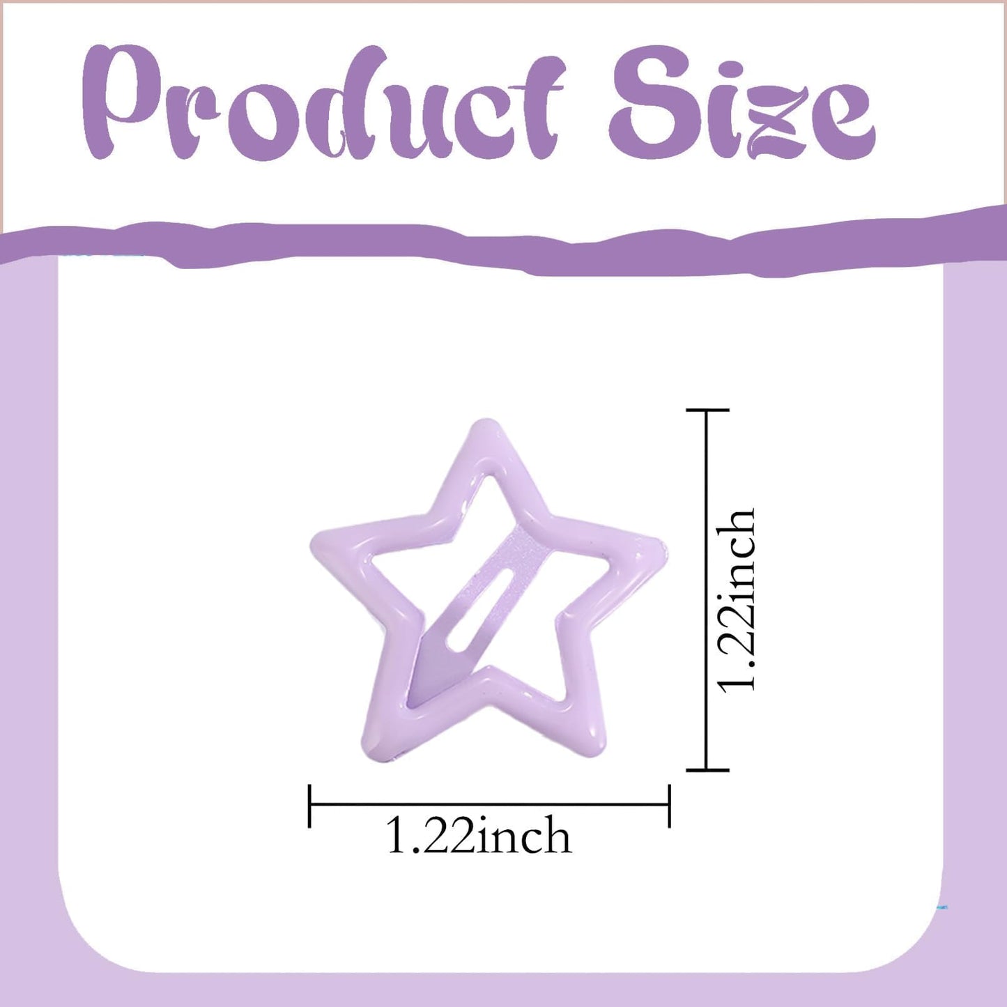 Drnytunk Star Hair Accessories - 50Pcs Colorful Metal Non-Slip Snap Hair Clips and Barrettes for Girls and Women