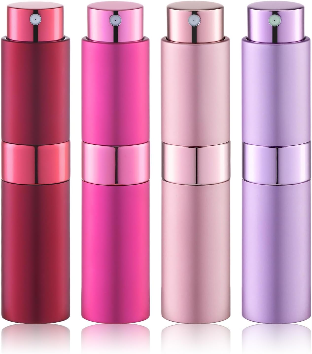 Travel Perfume Bottle - Refillable Cologne Spray Atomizer - Portable 8ml Mini Fragrance Dispenser for Men & Women | 4PCS Grey