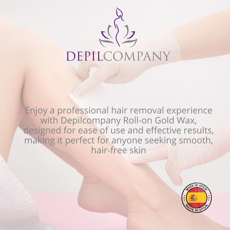 Depilcompany Roll on Gold Wax Cartridge, Hair removal for Women-men, Painless, Sensitive skin, With Titanium Dioxide, At Home Seft Waxing, Not include Wax Warmer and Strips, 110ml / 3.72oz (3 PACK).