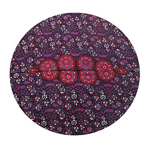 32" Purple Mandala Floor Pillow Cover - Bohemian Cotton Seating