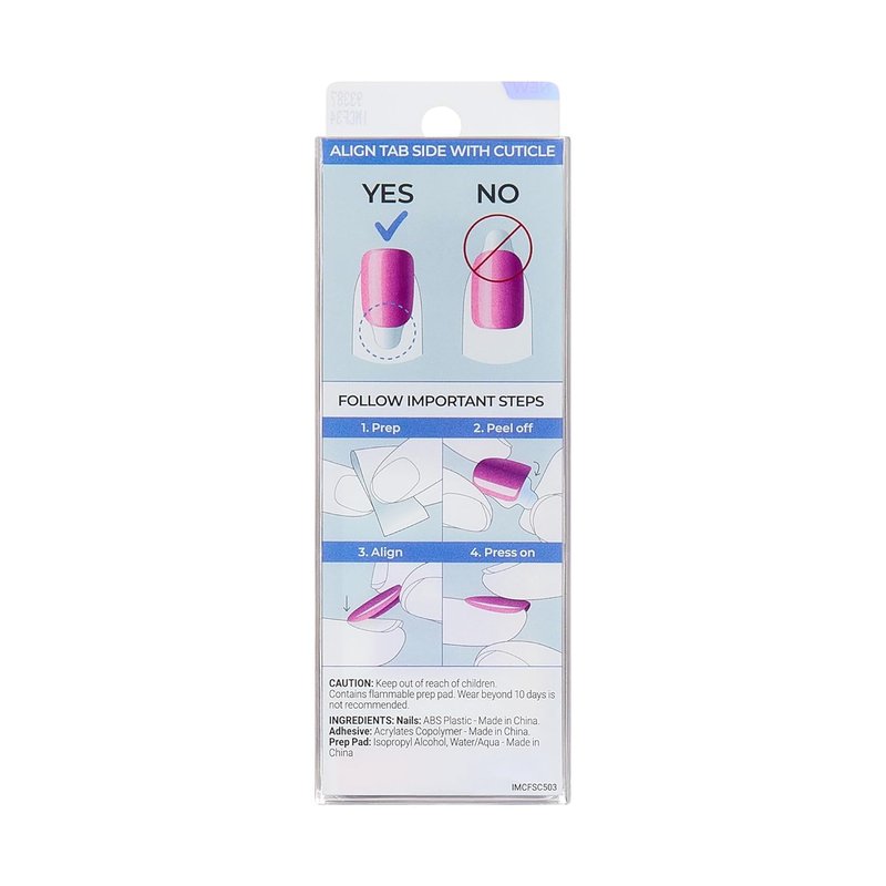 Impress Press-On Nails - Hidden Gem Red Oval, Short Size | 30 Nails, Prep Pad & Accessories